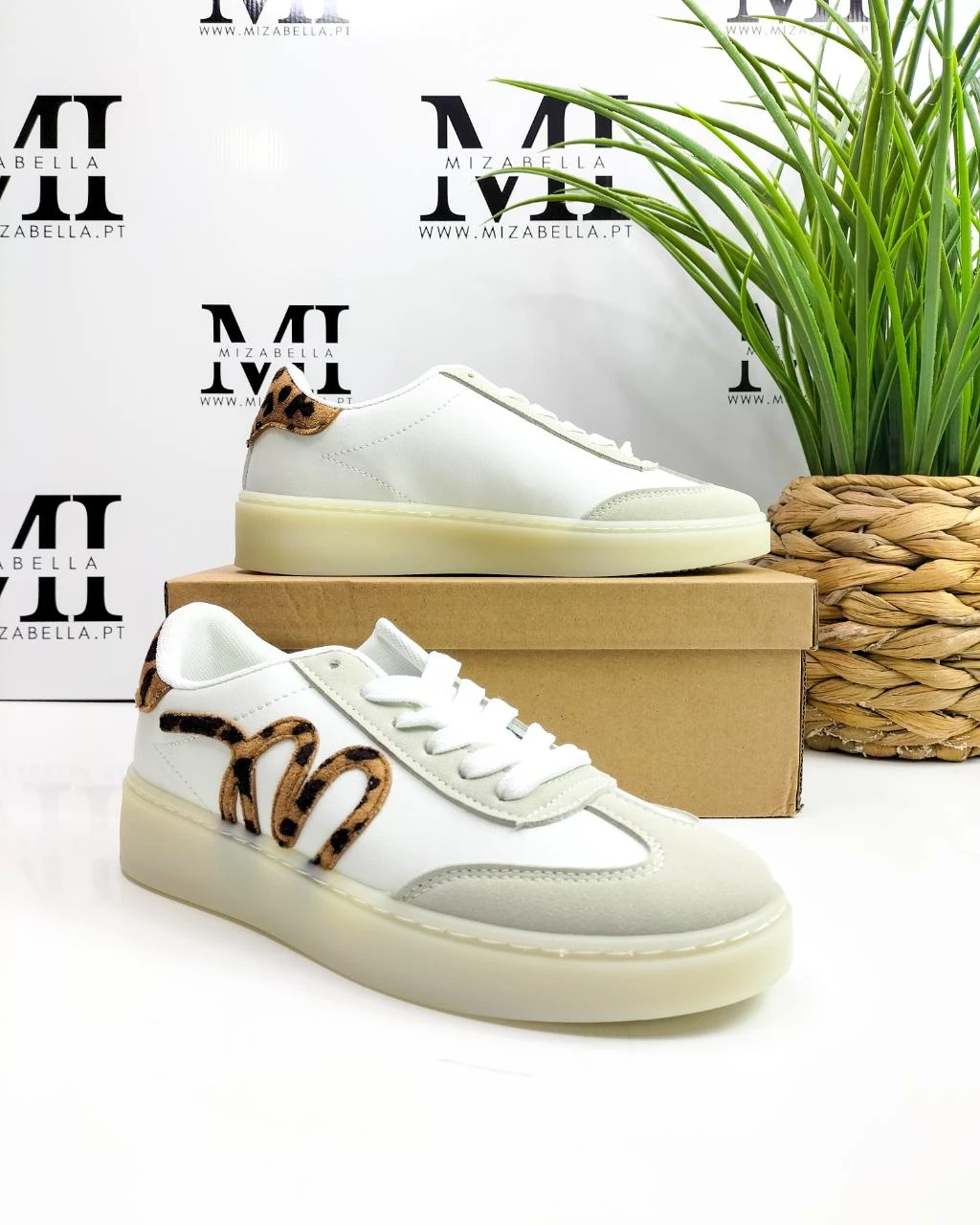 Sapatilha / Ténis branco com detalhes animal print T.39 – photo 2